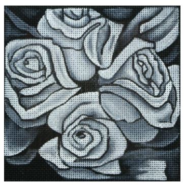 White Roses on Black