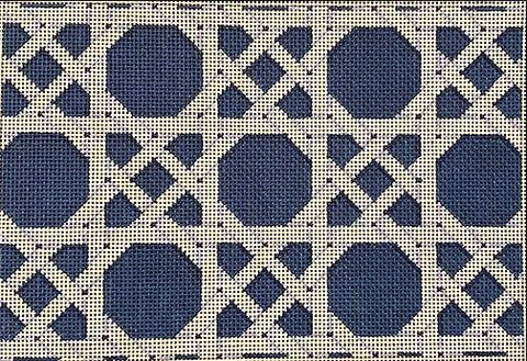 Navy Caning Pattern Clutch