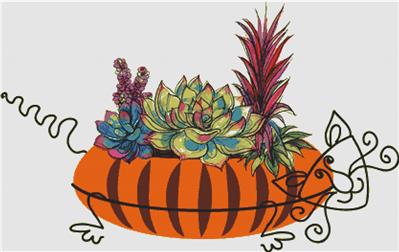 Succulents in a Cat Pot I