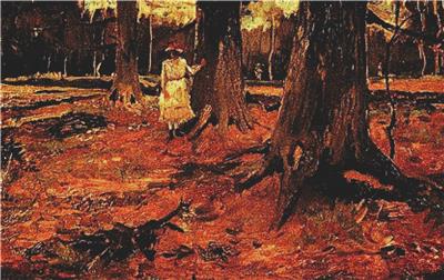 Girl in White in the Woods
