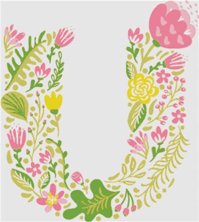 Floral Letter U