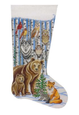 Woodland Animals/Birch Trees Stocking
