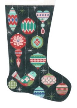 Partridge and Ornaments Stocking