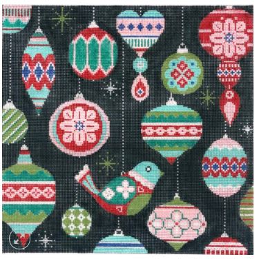 Partridge and Ornaments Pillow