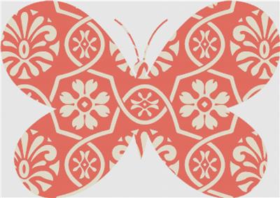 Orange Floral Butterfly