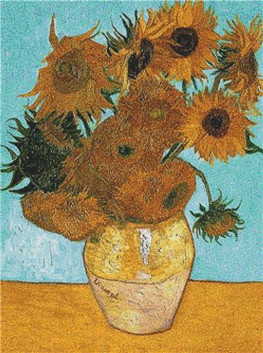 Vase With Twelve Sunflowers