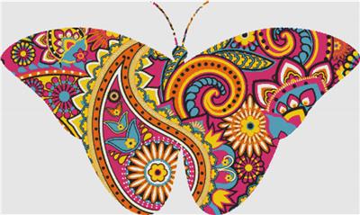 Pink Paisley Butterfly IV