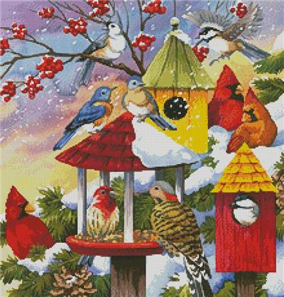 Meeting at the Bird Feeder (Crop)