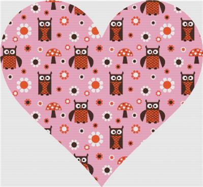 Pink Owl Heart