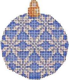 Snowflakes on Blue - Mini Ball Ornament