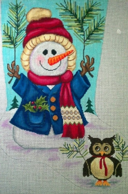 Woodland Snowman/Owl Stocking - Large