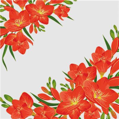 Red and Orange Floral Frame