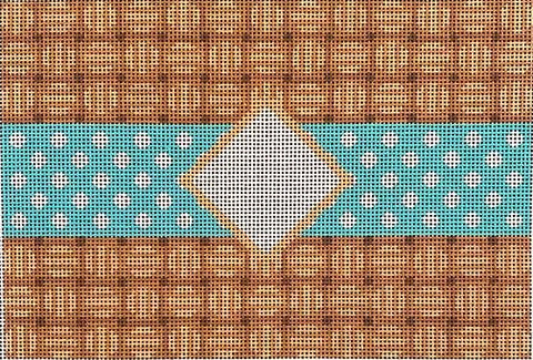 Wicker/Dot/Mono Clutch - Aqua