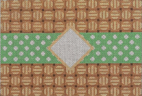 Wicker/Dot/Mono Clutch - Lime