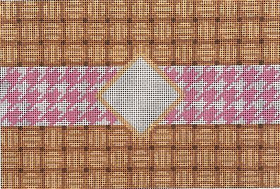 Wicker/Houndstooth Monogram Clutch - Pink