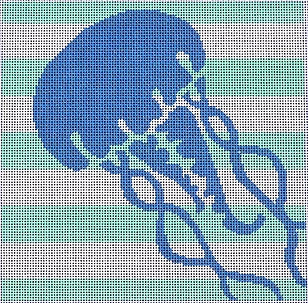 Jellyfish Stencil/Aqua