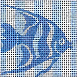 Sailfish Stencil on Blue