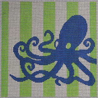 Octopus Stencil on Lime