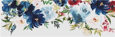 Navy and Dusty Blue Floral Banner