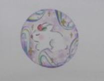 Round Pastel Bunny Ornament