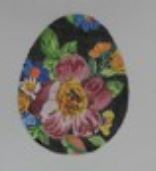 Red Floral w/Black Background Egg