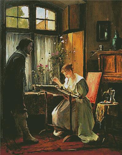 Lady Seated at Her Needlework 2