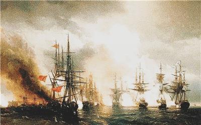 Russian-Turkish Sea Battle of Sinop on 18th November 1853