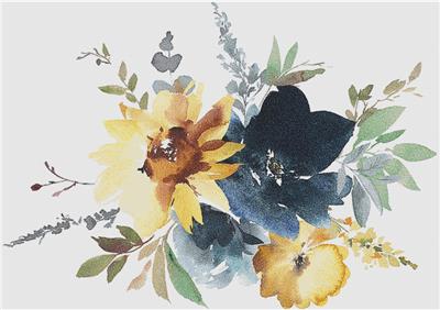 Navy Peony and Sunflower Arrangement
