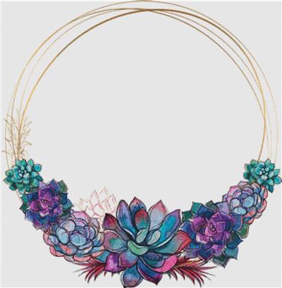 Gold Frame with Succulents