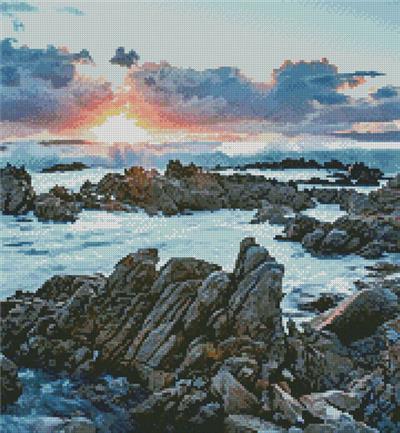 Sunset over Rocks at Gansbaai (Crop) 