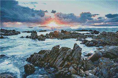Sunset over Rocks at Gansbaai  