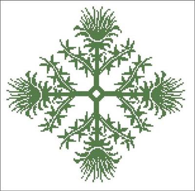 Floral Ornamental 016 Earthly Green