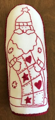 Redwork Quilting Santa Stand-Up
