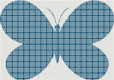 Square Azulejo Tile Butterfly