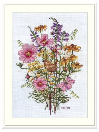 September Flowers and Wren