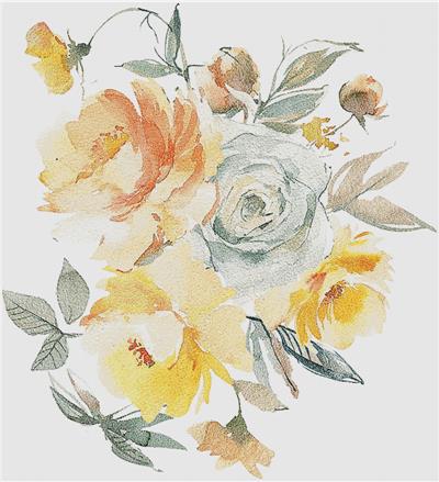 Yellow and Aqua Floral Arrangement