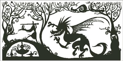 Princess and the Dragon Silhouette