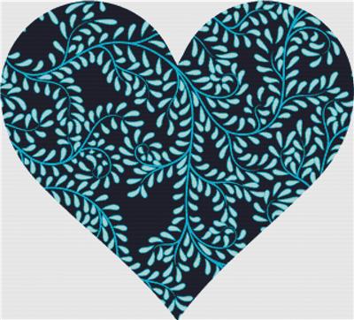 Blue Flourish Heart