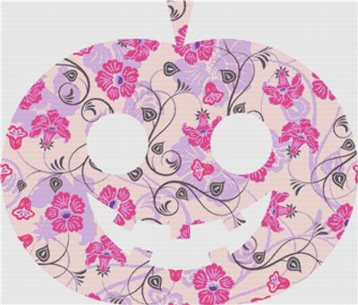 Purple and Pink Floral Jack-O-Lanturn