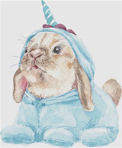 Blue Unicorn Bunny