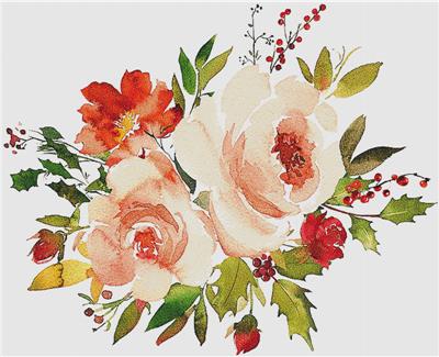 Red and Beige Christmas Arrangement I