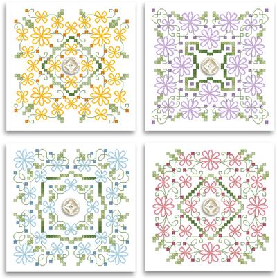 Little Daisies Biscornu Ornaments