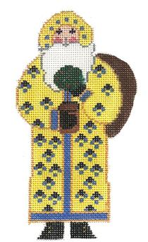 Santa w/Topiary - Yellow