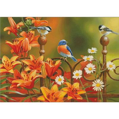 Rusty Fence and Lilies
