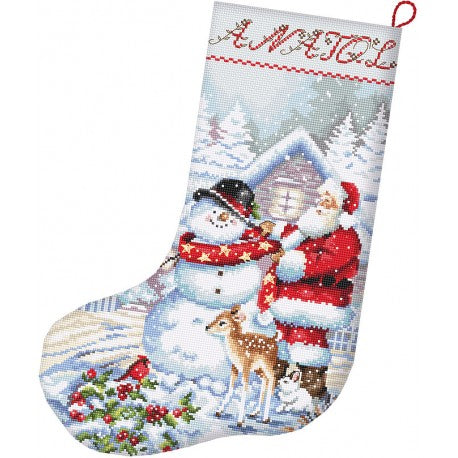 Snowman and Santa Stocking