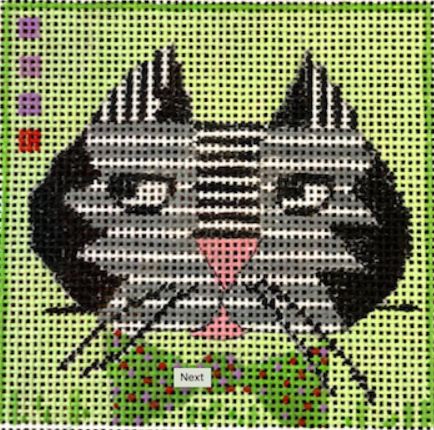 Gray Cat/Green Tie