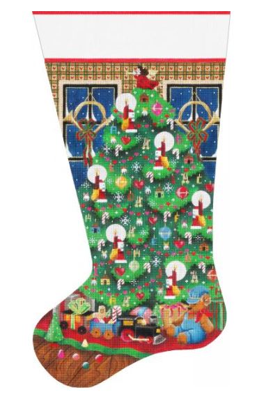 Christmas Tree Train/Plaid Stocking