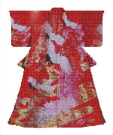 Kimono 005 - Flying Cranes