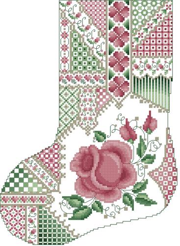 Crazy Rose Christmas Stocking