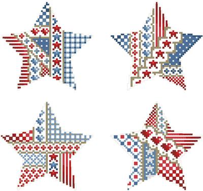 Crazy Patriotic Stars Ornaments